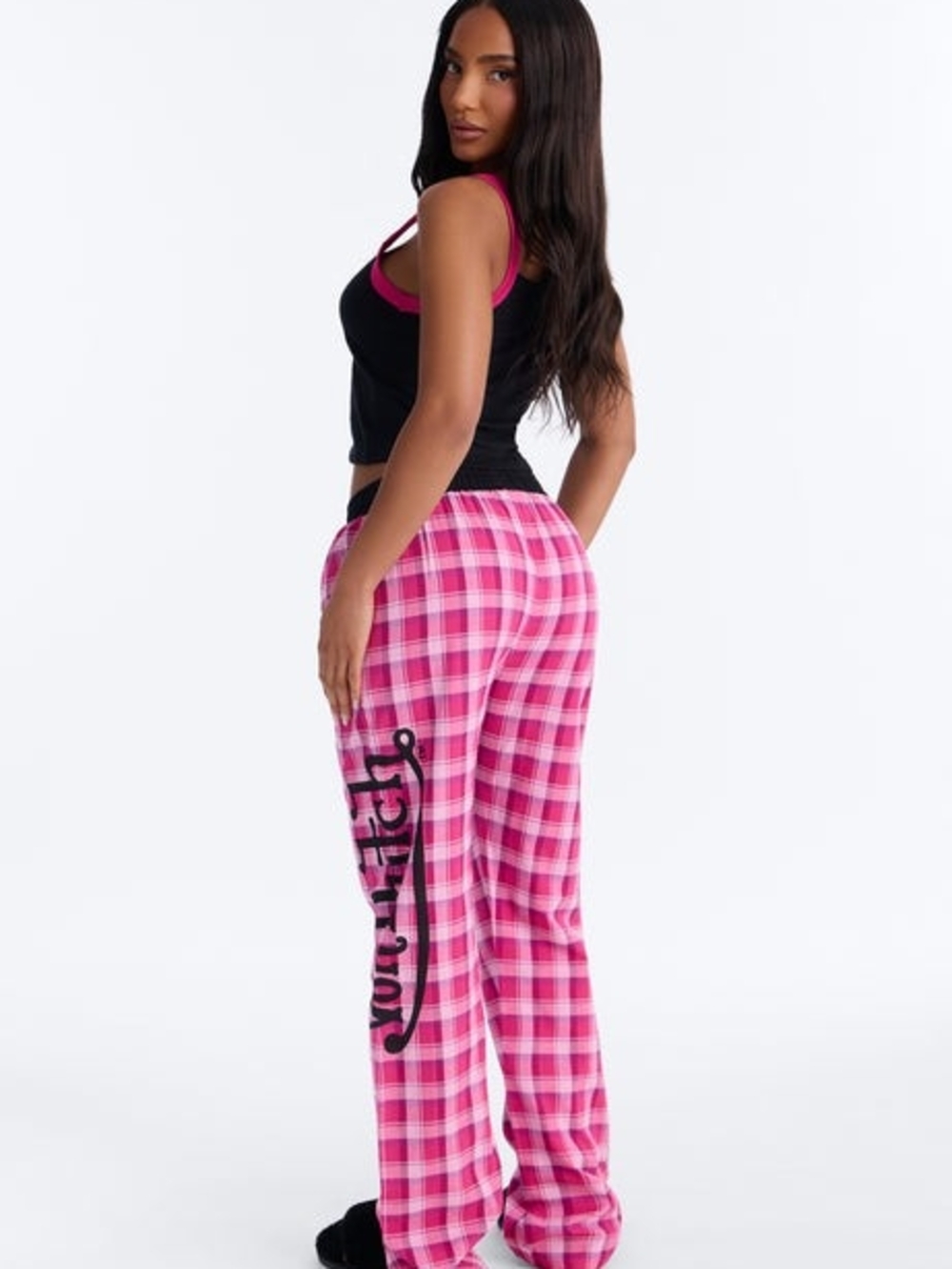 Von Dutch 2 PC Set Tank And Plaid Pajama Pants - Picture 5 of 5